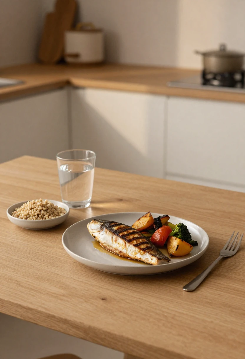 Balanced meal with protein, vegetables, and whole grains representing long-term stabilization on the Dukan Diet