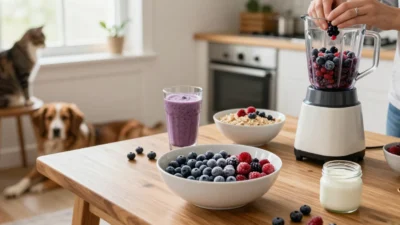 Frozen berries used in smoothies and breakfast for year-round healthy eating