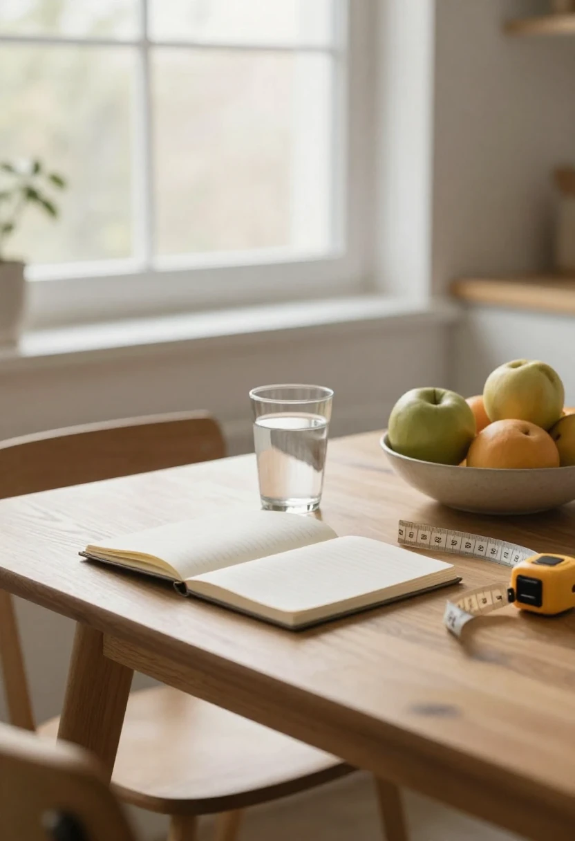 Morning wellness scene with fresh fruit, water, and notebook symbolizing curiosity about the GM Diet plan