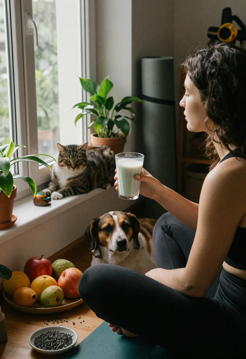 Diet shake as part of a holistic wellness and healthy lifestyle routine