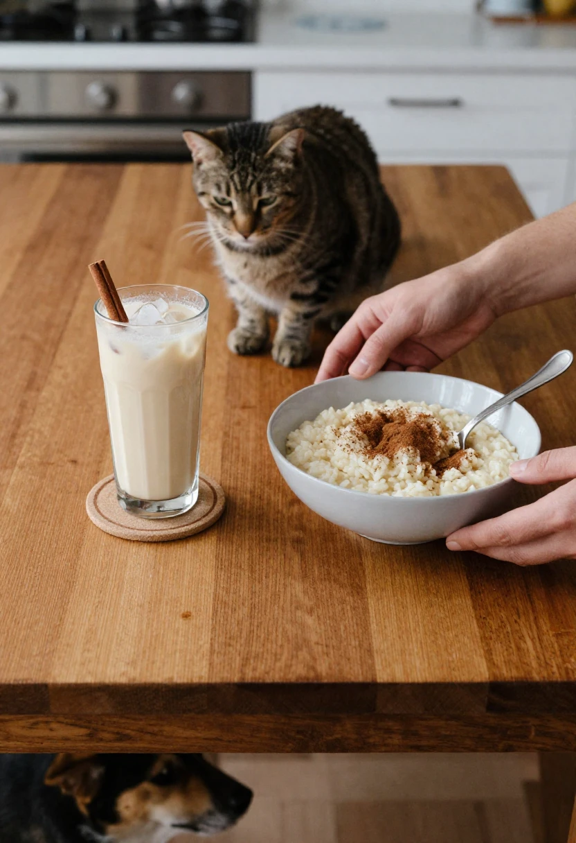 Comparison between horchata drink and creamy rice pudding dessert
