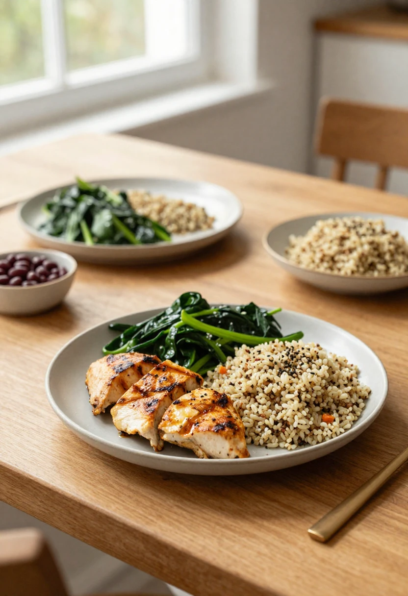 High protein and high fiber balanced meal supporting satiety and weight loss