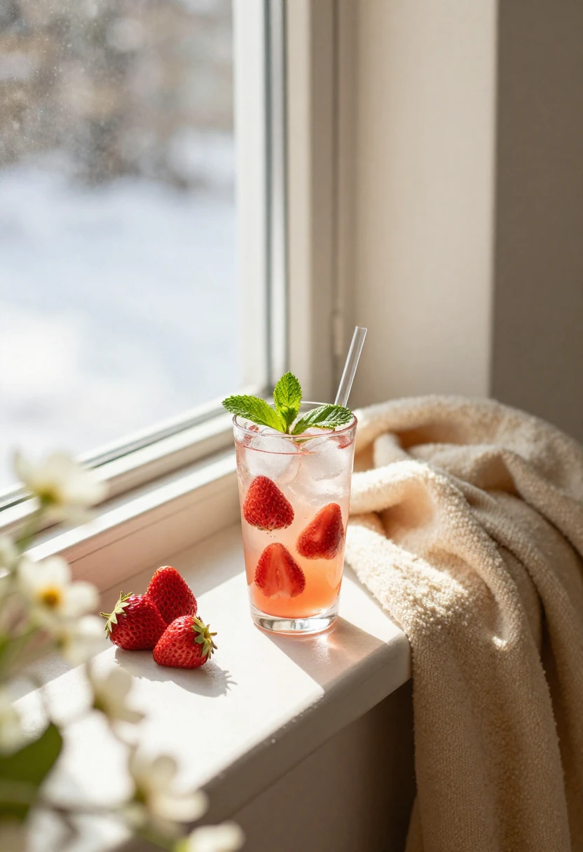 Strawberry lifter drink enjoyed in different seasons for hydration and wellness
