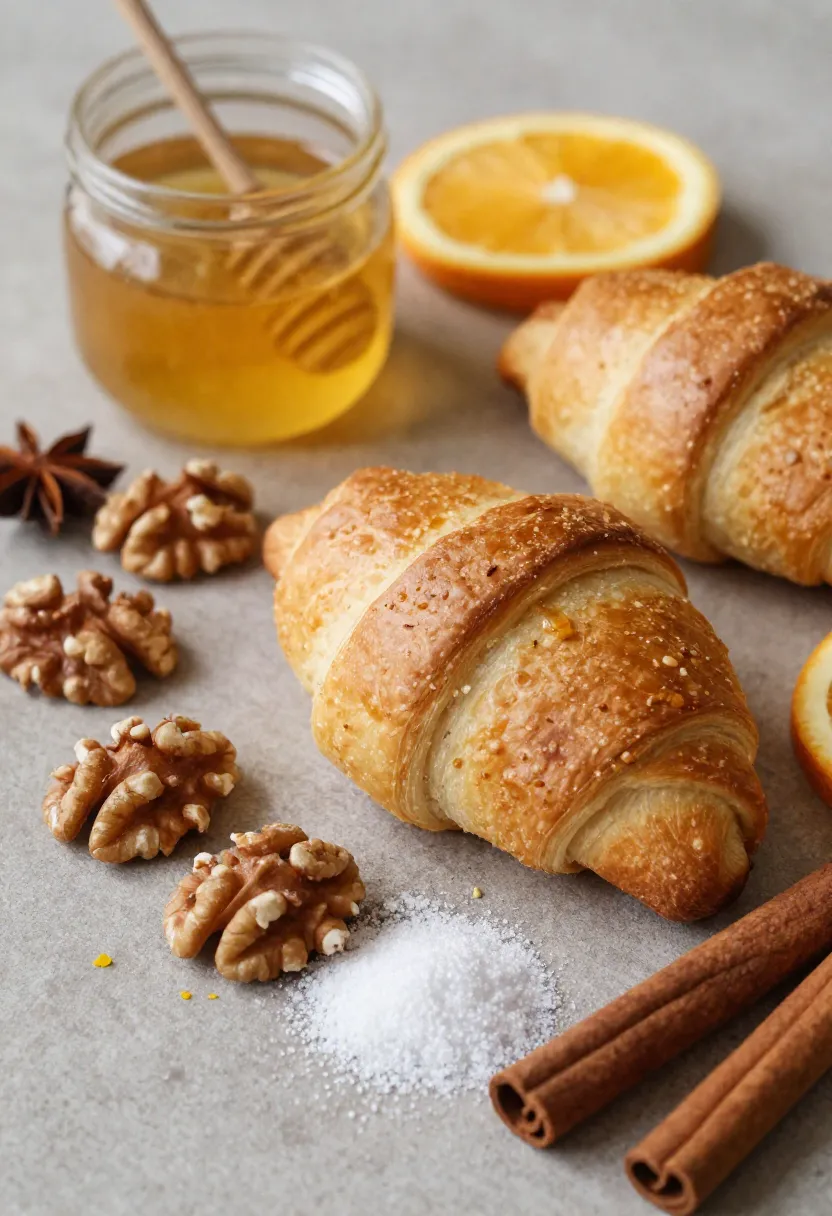 Rugelach filling ingredients with nuts, honey, sugar, and spices