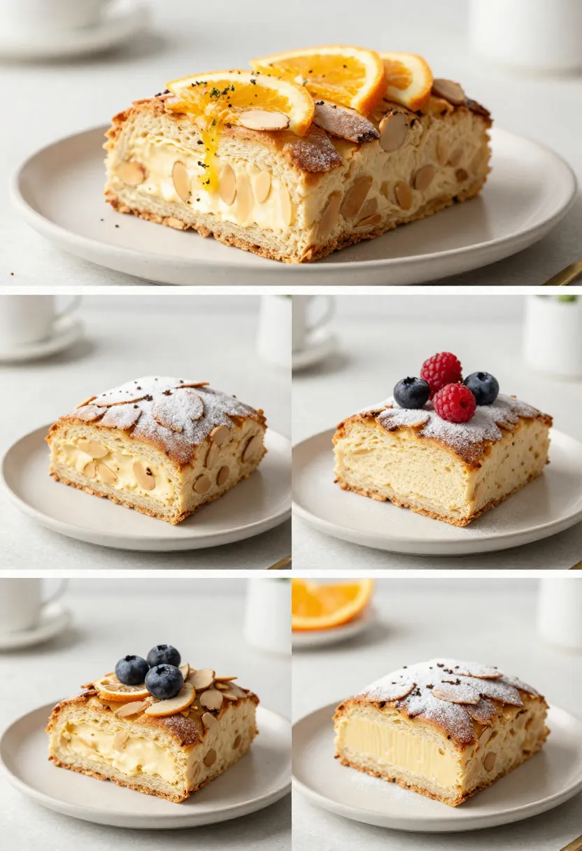 Bostock variations with citrus, berries, and different textures collage