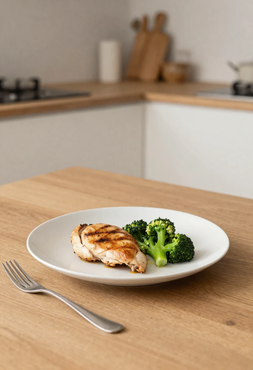 Very small portion meal illustrating an extremely low-calorie diet plan.