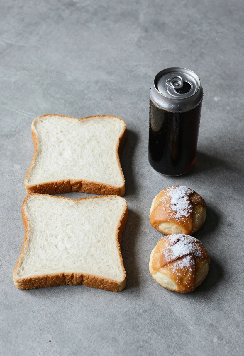 Processed foods including white bread sugary pastries and soda that can negatively impact hair health