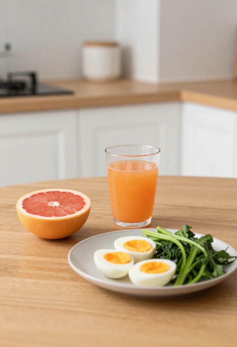 Grapefruit with protein-based meal illustrating the concept of the Grapefruit Diet
