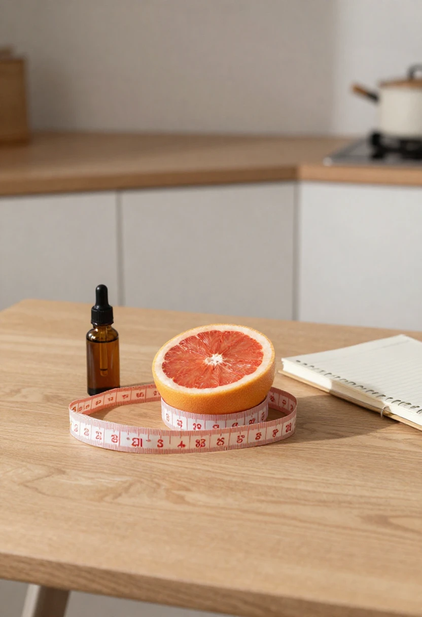 Grapefruit and measuring tape representing promises of rapid weight loss in diet programs.