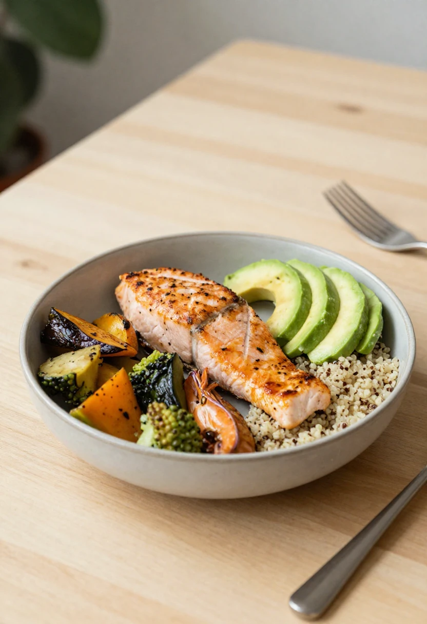 Balanced healthy meal representing sustainable weight loss