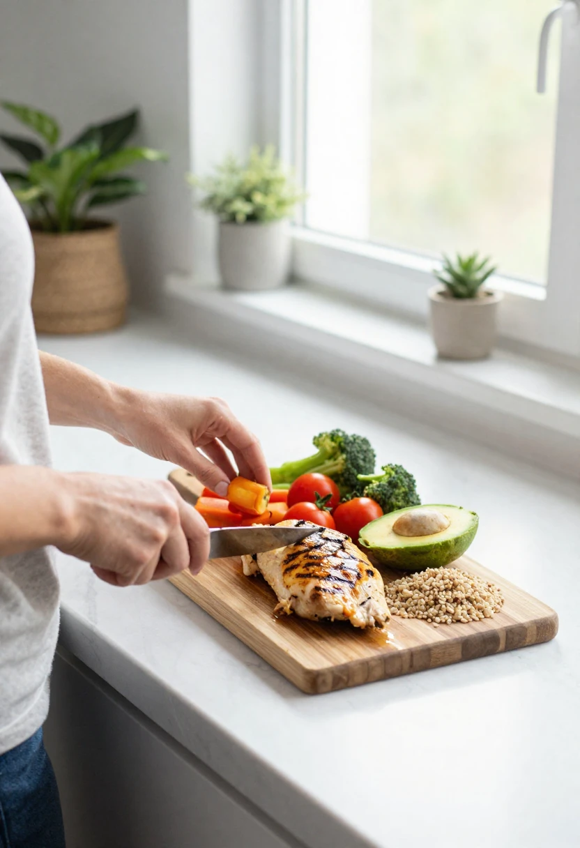 Preparing a balanced healthy meal as an alternative to extreme diets