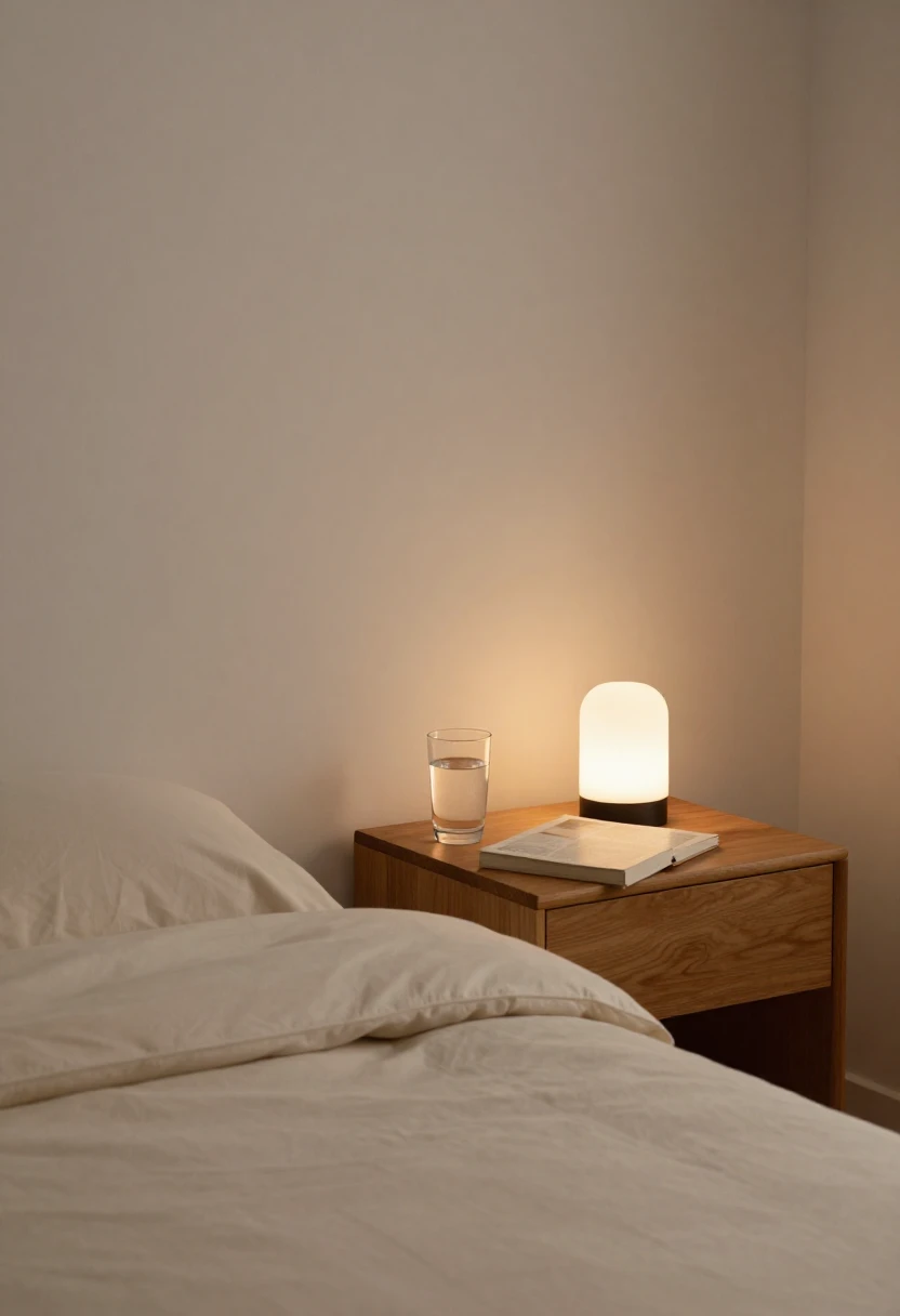 Calm bedroom setting representing better sleep and stress regulation for weight management
