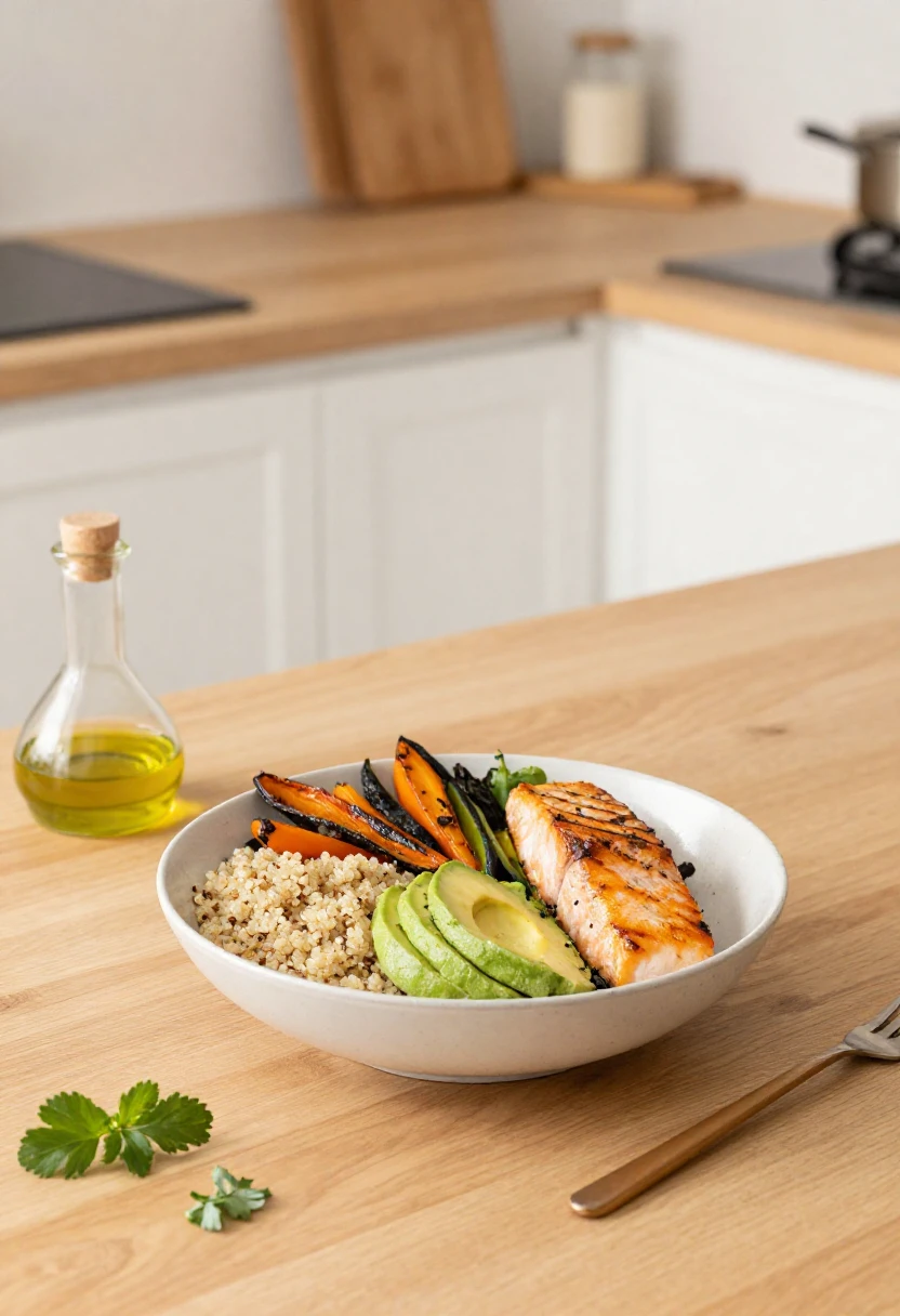 Balanced healthy meal with whole foods representing safer alternatives for weight management.