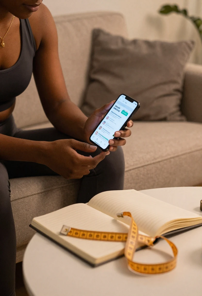 Person researching weight loss diets on a smartphone at home