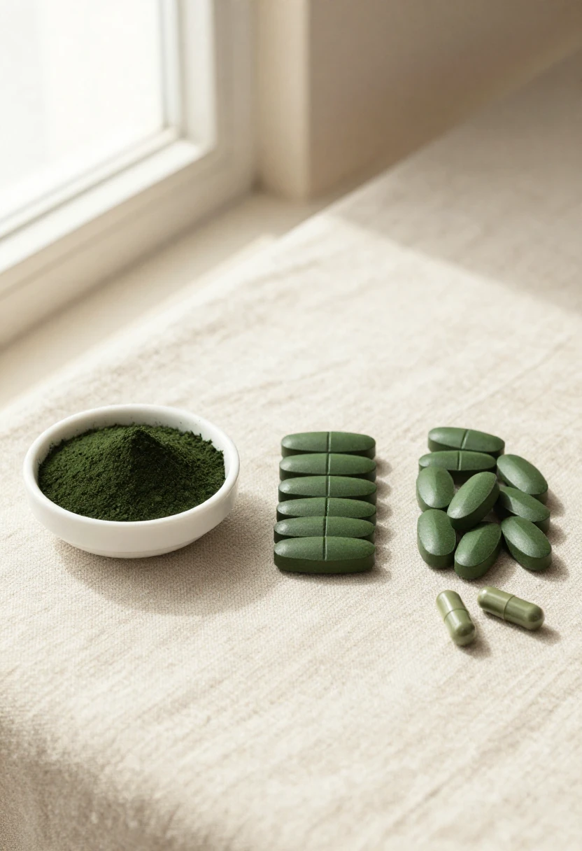 Spirulina powder tablets and capsules side by side — which form is best