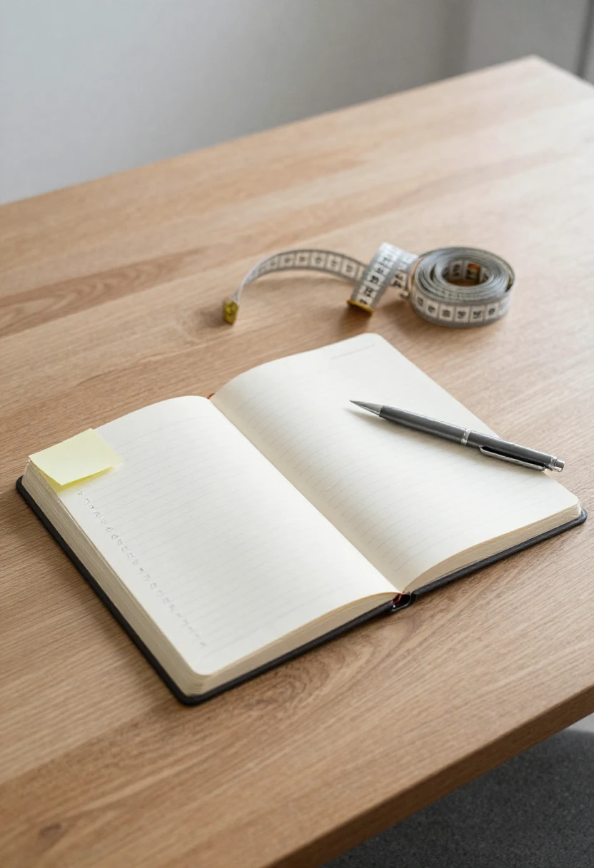 Checklist notebook and measuring tape representing warning signs of misleading weight-loss programs.