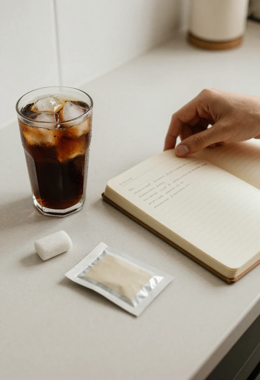 Diet drink, sugar-free gum, and ingredient label representing the discussion around aspartame safety.