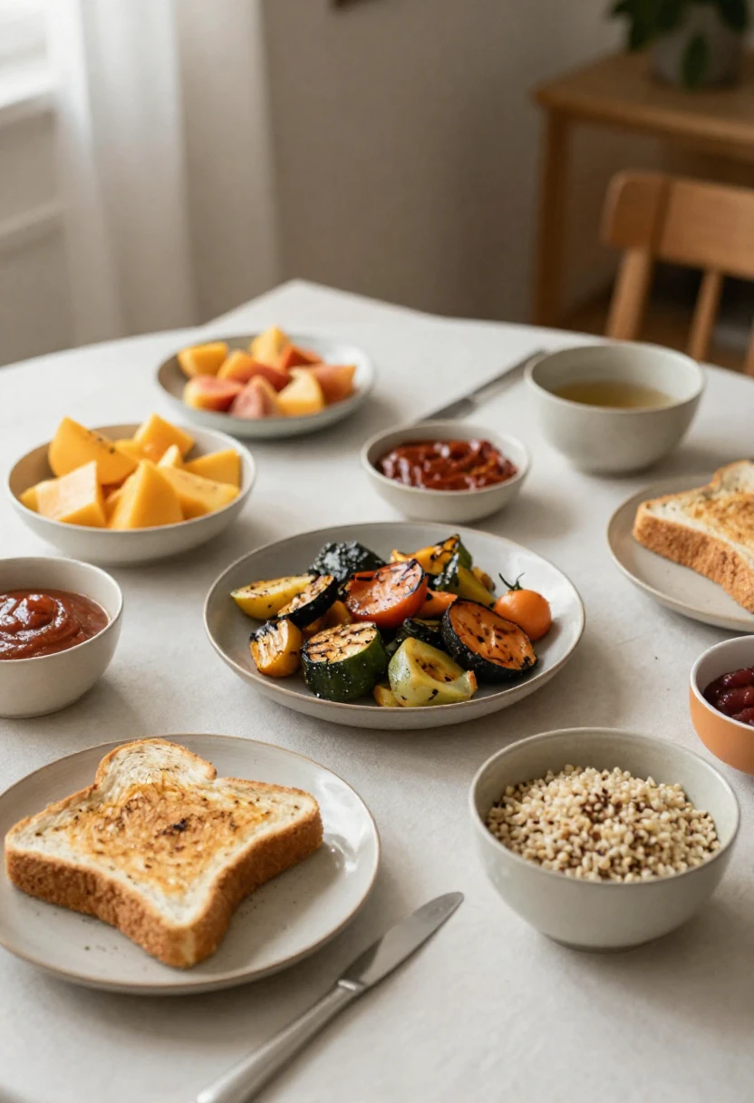 Simple homemade food arranged in a fresh and inviting way that makes everyday meals feel enjoyable.