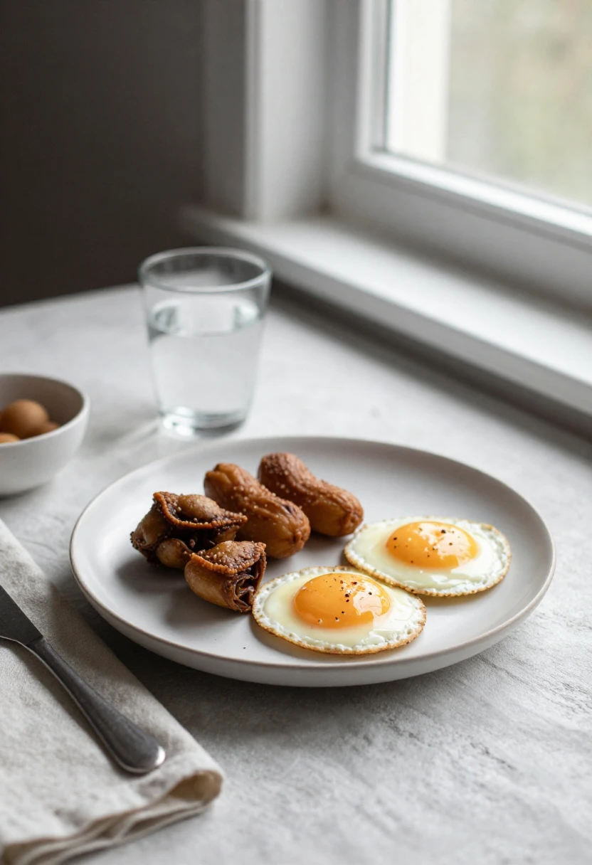 A calm balanced meal in soft natural light representing a gentle, realistic approach to everyday eating.