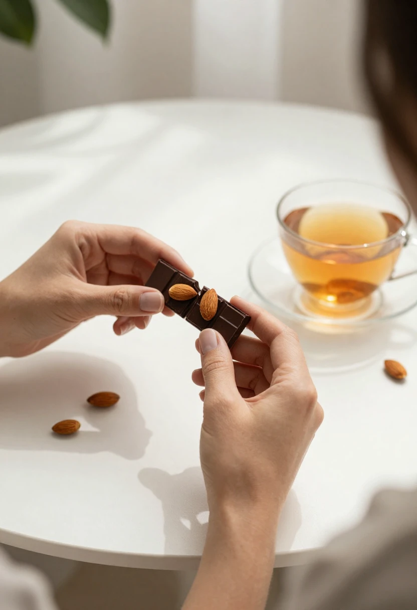 A relaxed healthy snack moment that feels enjoyable and not restrictive.