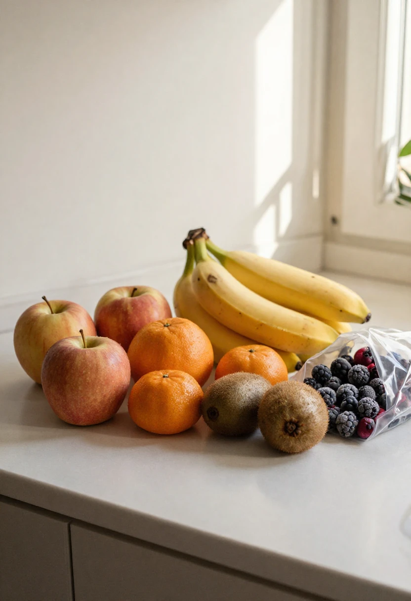 A realistic winter fruit routine with fresh and frozen options
