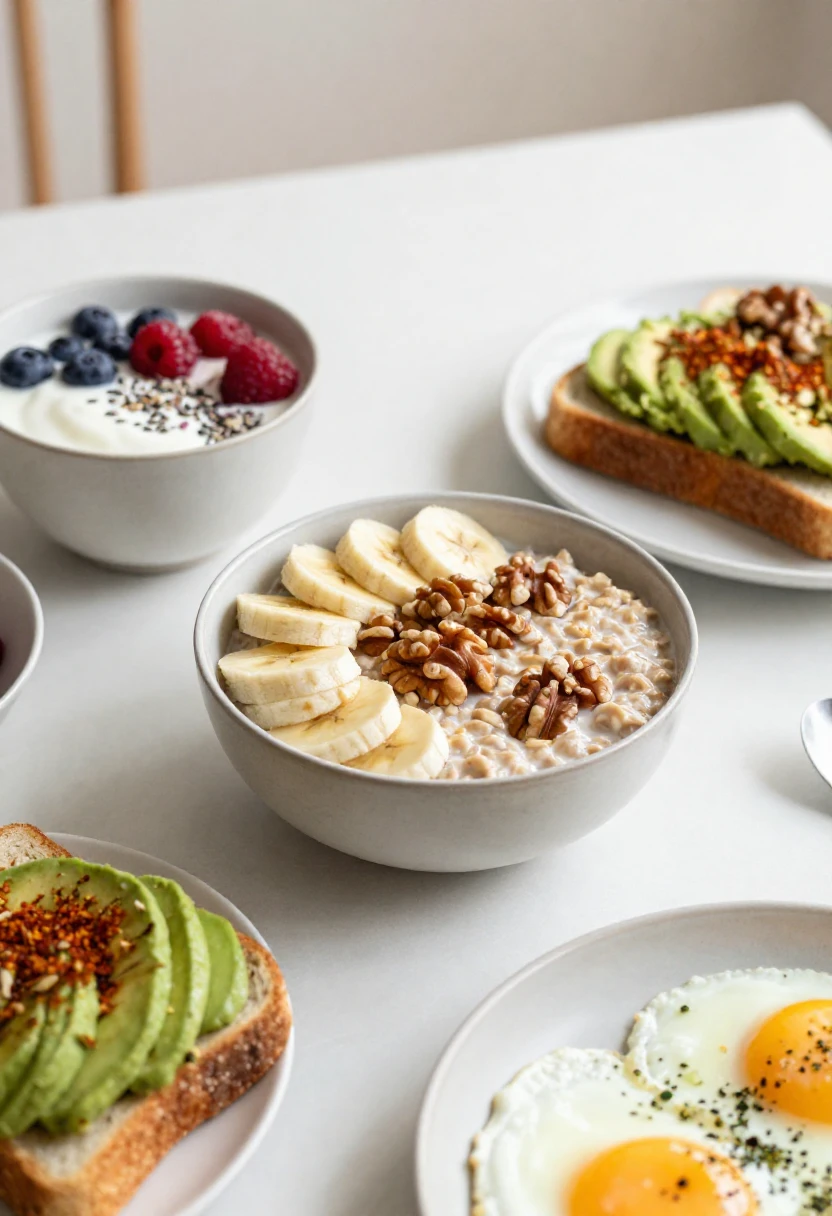 Simple breakfast foods upgraded with fruit, seeds, herbs, and flavorful toppings.