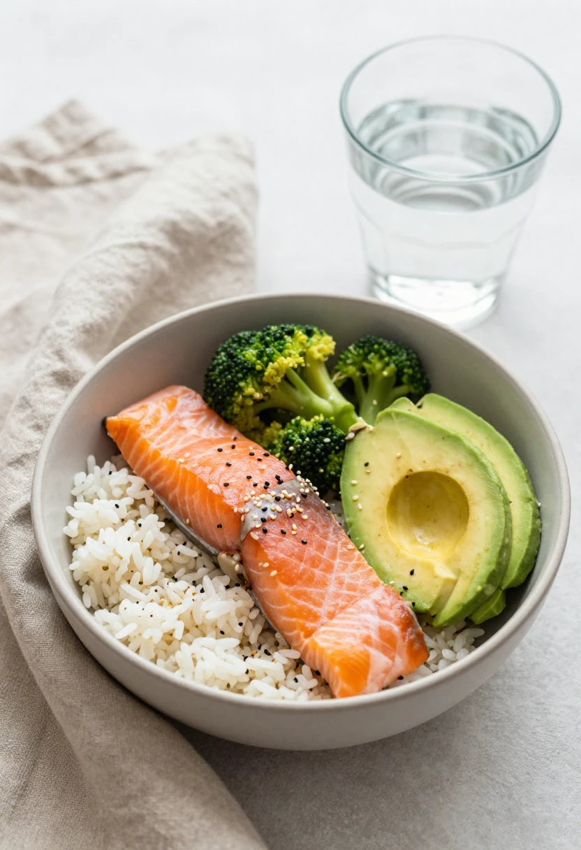Balanced lunch bowl showing how body chemistry affects the way food is used.