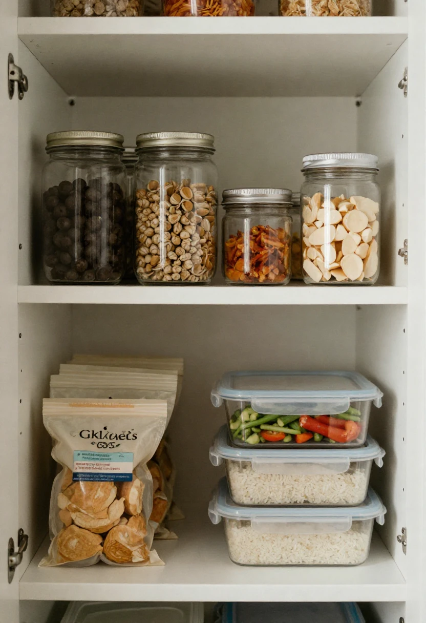 Organized pantry and simple meal prep setup for everyday food allergy safety.