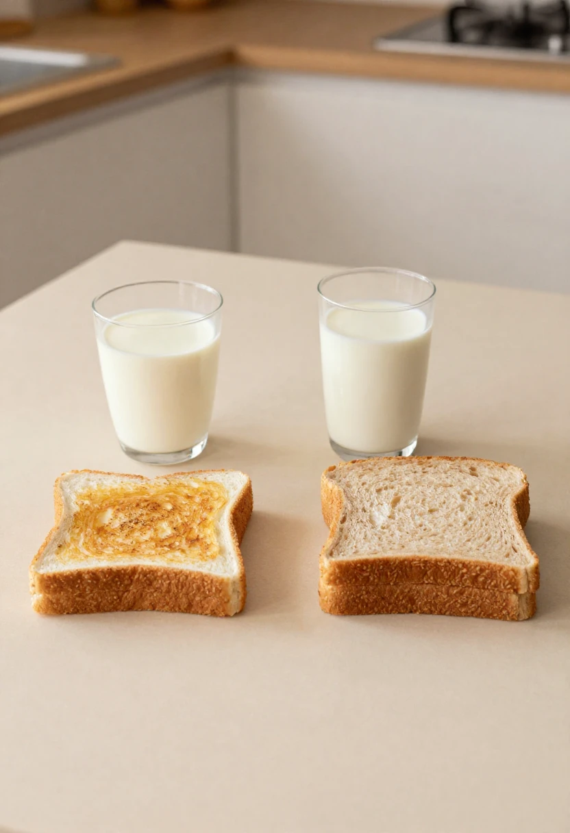 Two breakfast plates showing different food choices for allergy and intolerance needs.