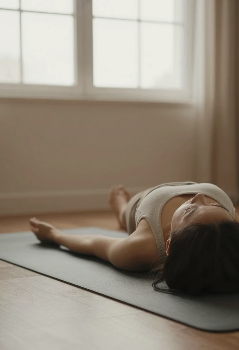 Person doing gentle stretching at home as part of autoimmune-friendly movement.