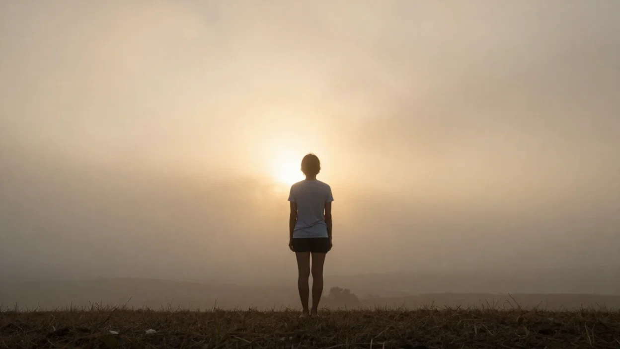 A person standing in soft sunrise light, symbolizing spiritual awakening and inner transformation.