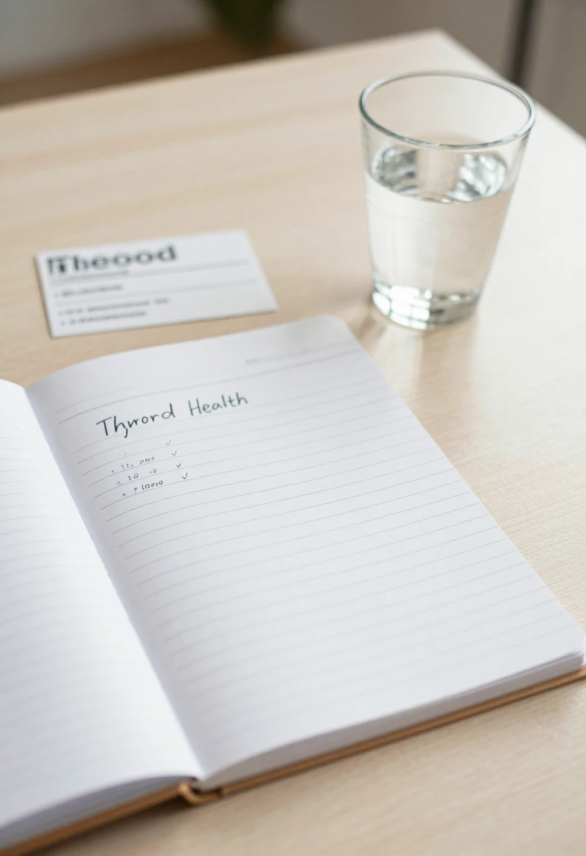 Notes and food labels prepared for a healthcare visit about thyroid and iodine concerns.