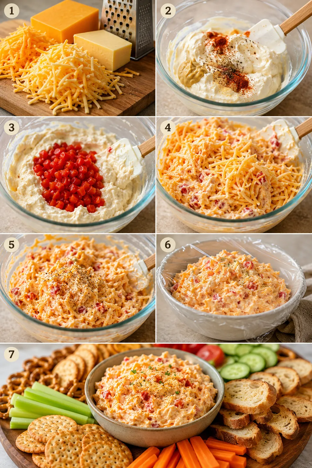 Cheeses (blocks and shredded) with a grater on a wooden cutting board