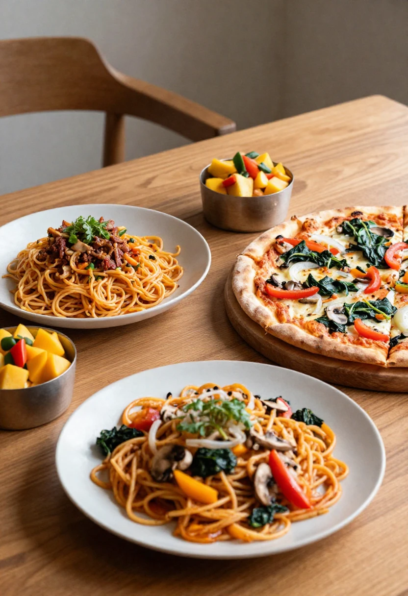 Comfort foods with added vegetables and fruit-based salsa.