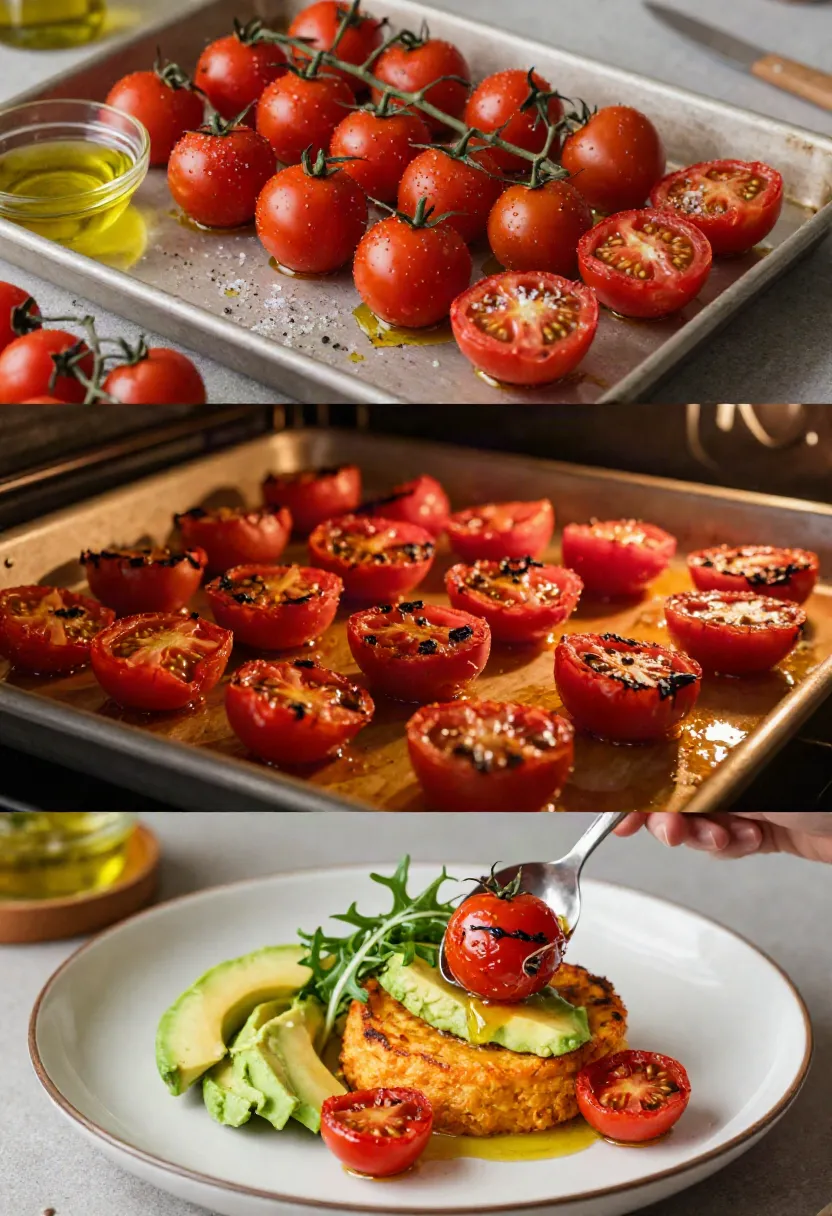 Sweet potato and onion rosti mixture spread evenly across a lined baking tray before roasting.
