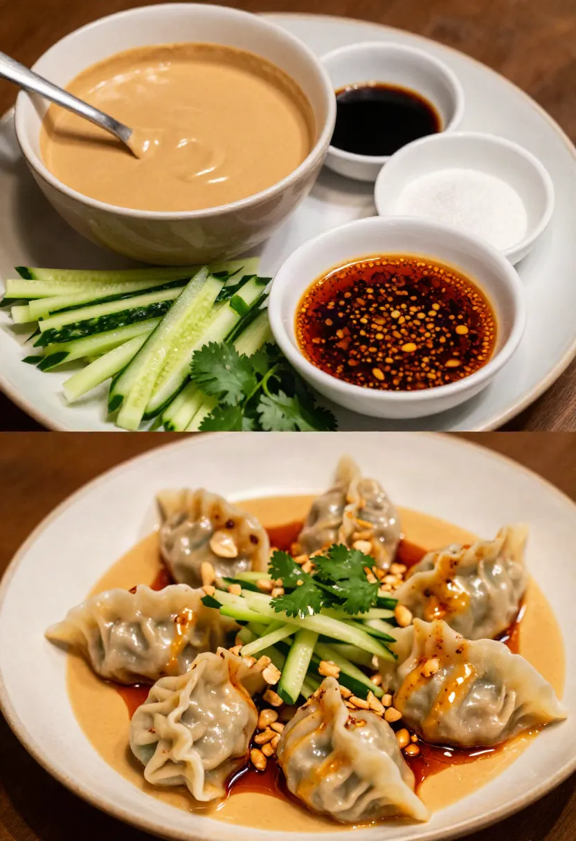 Homemade lamb dumplings being filled and sealed with seasoned lamb in delicate wrappers.