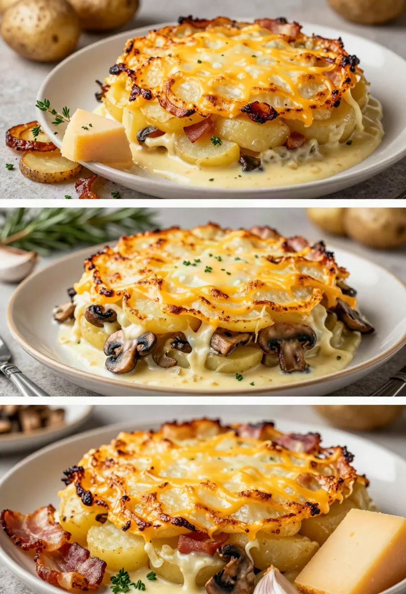 Serving ideas: Creamy golden scalloped potatoes served with a fresh green salad and herb-roasted chicken.